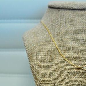 Petite Gold Leaf Necklace Stacker