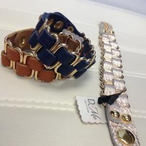 Leather Double Weave Bracelet